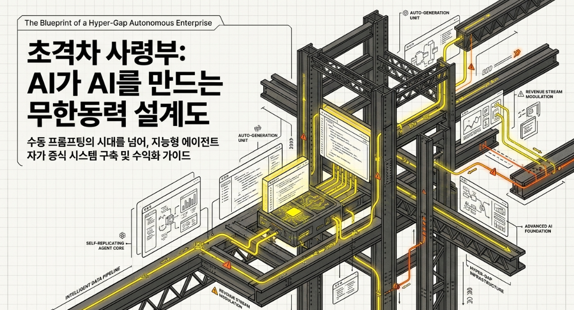 초격차 사령부 AI가 AI를 만드는 무한동력 설계도 — 수동 프롬프팅 시대를 넘어 지능형 에이전트 자가 증식 시스템