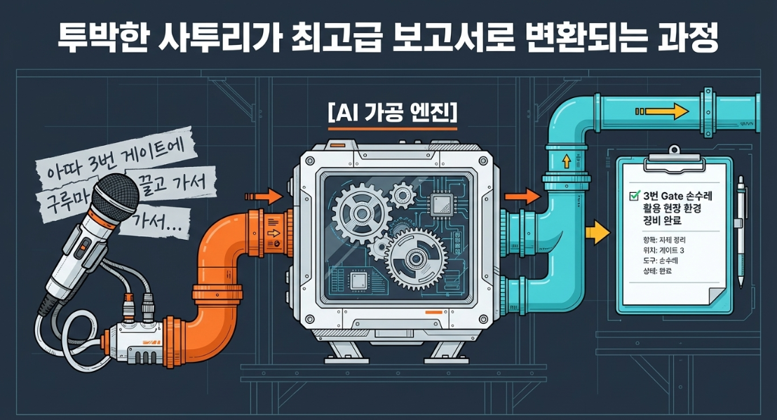 투박한 사투리가 최고급 보고서로 변환되는 과정