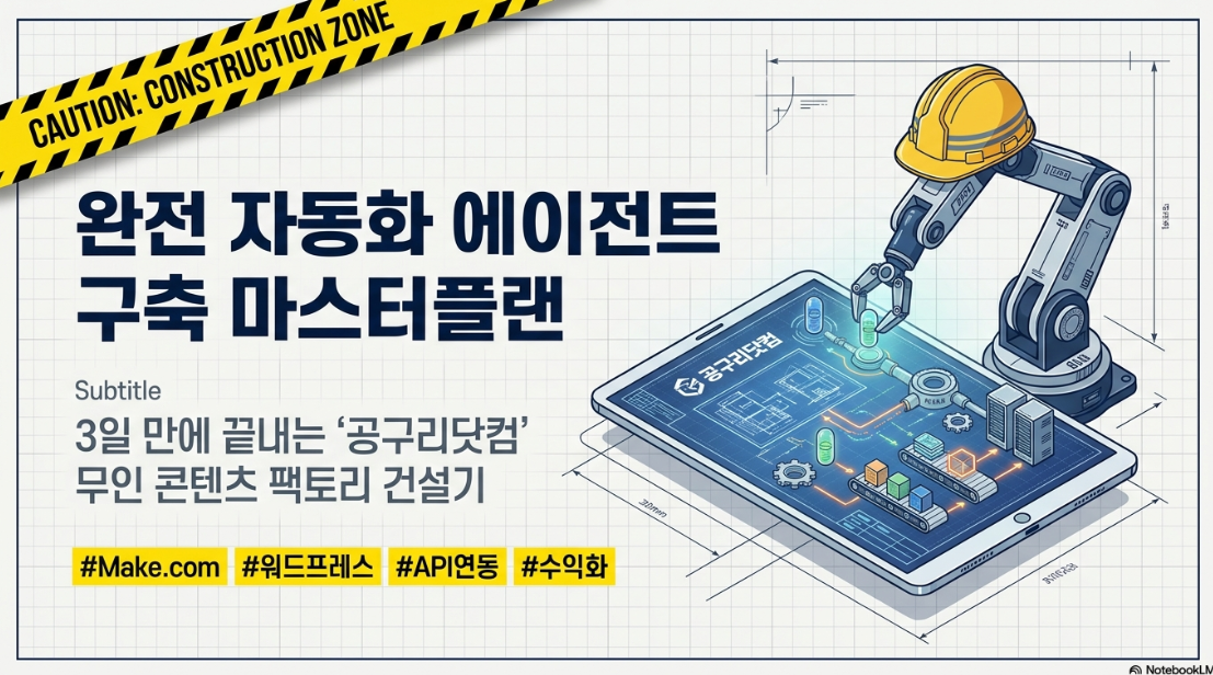 완전 자동화 에이전트 구축 마스터플랜 — 3일 만에 끝내는 공구리닷컴 무인 콘텐츠 팩토리 건설기
