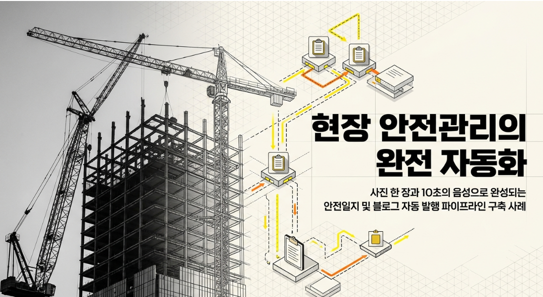 현장 안전관리의 완전 자동화 — 사진 한 장과 10초의 음성으로 완성되는 안전일지 및 블로그 자동 발행 파이프라인 구축 사례