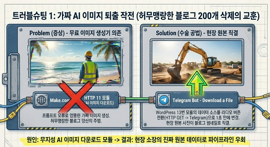 트러블슈팅 1 가짜 AI 이미지 퇴출 작전 — 허무맹랑한 블로그 200개 삭제의 교훈