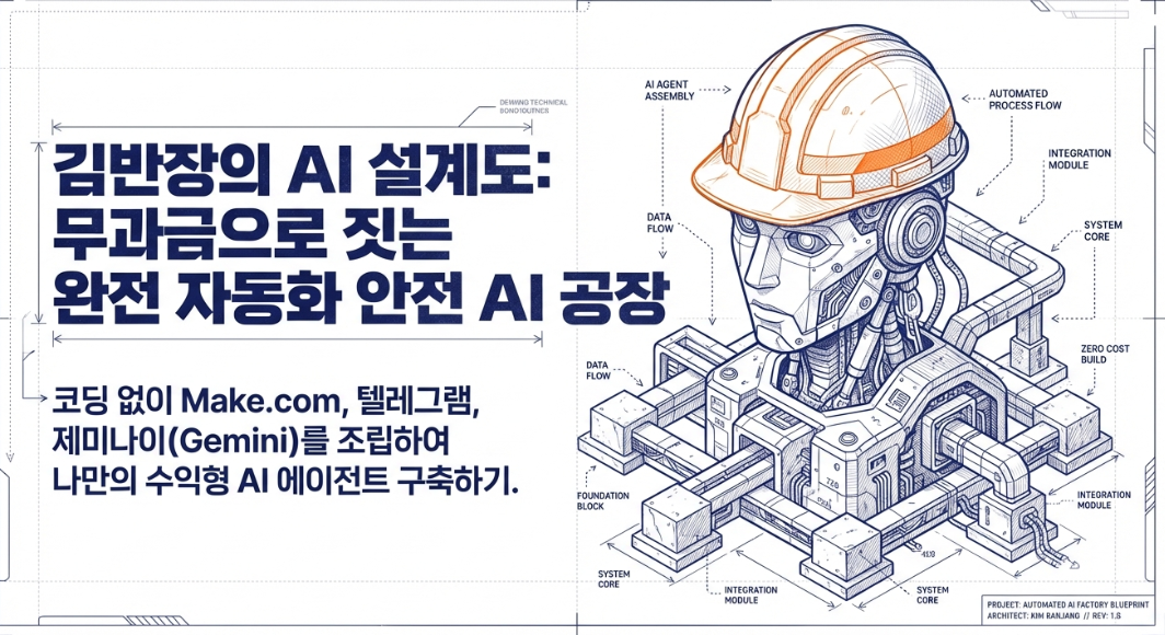 김반장의 AI 설계도 무과금으로 짓는 완전 자동화 안전 AI 공장 — 코딩 없이 Make.com 텔레그램 제미나이로 수익형 에이전트 구축하기