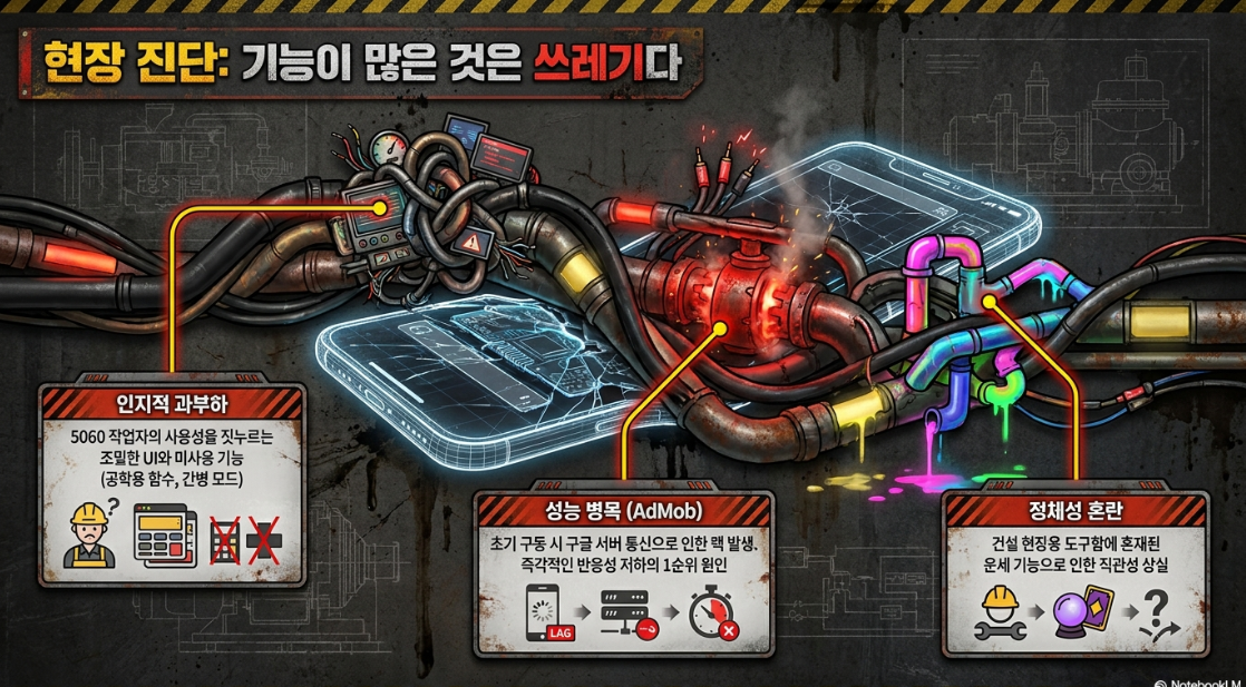 현장 진단 기능이 많은 것은 쓰레기다 — 인지적 과부하 AdMob 성능 병목 정체성 혼란 3대 병폐 진단