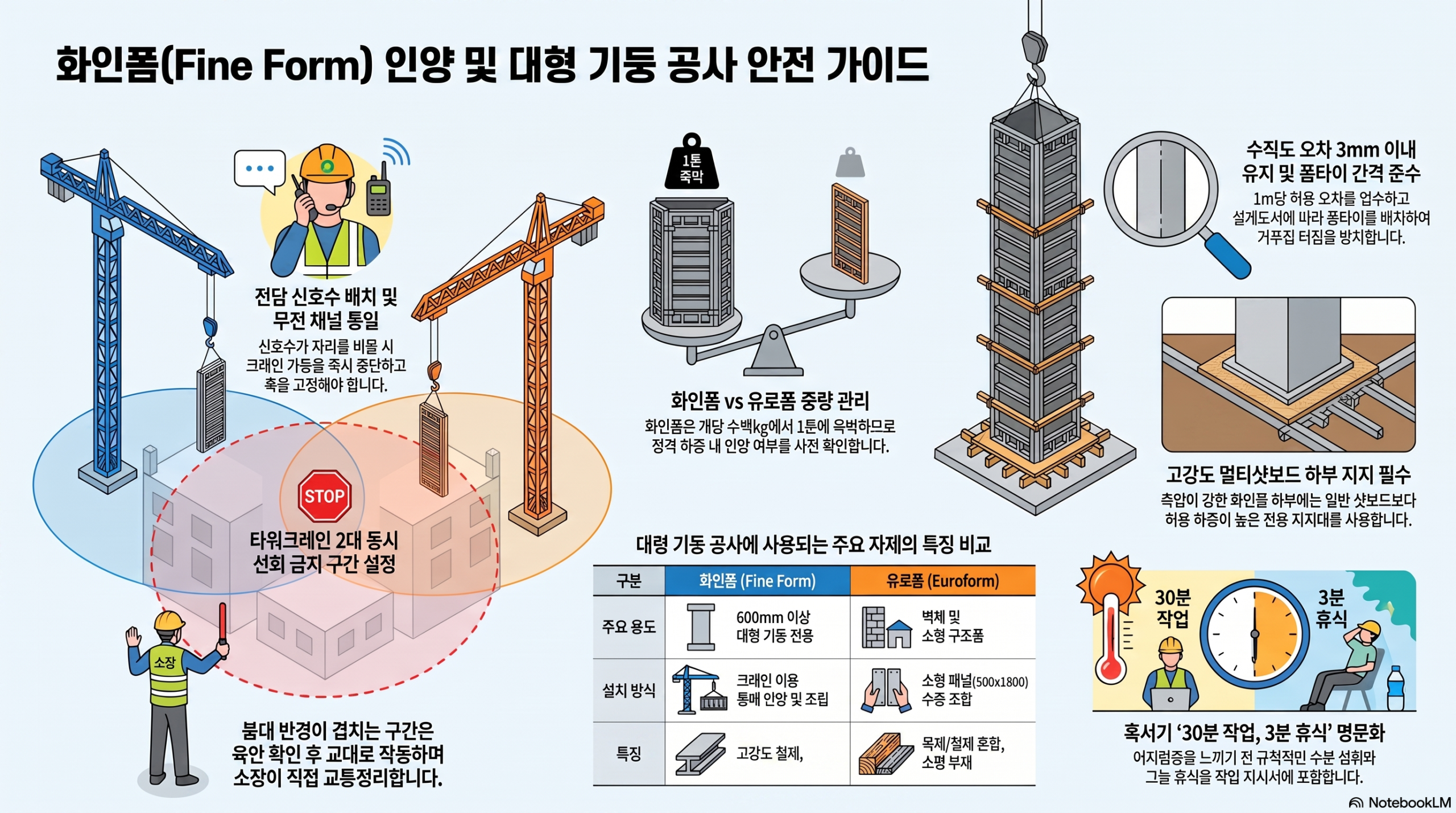 대형 거푸집 공사 안전 가이드