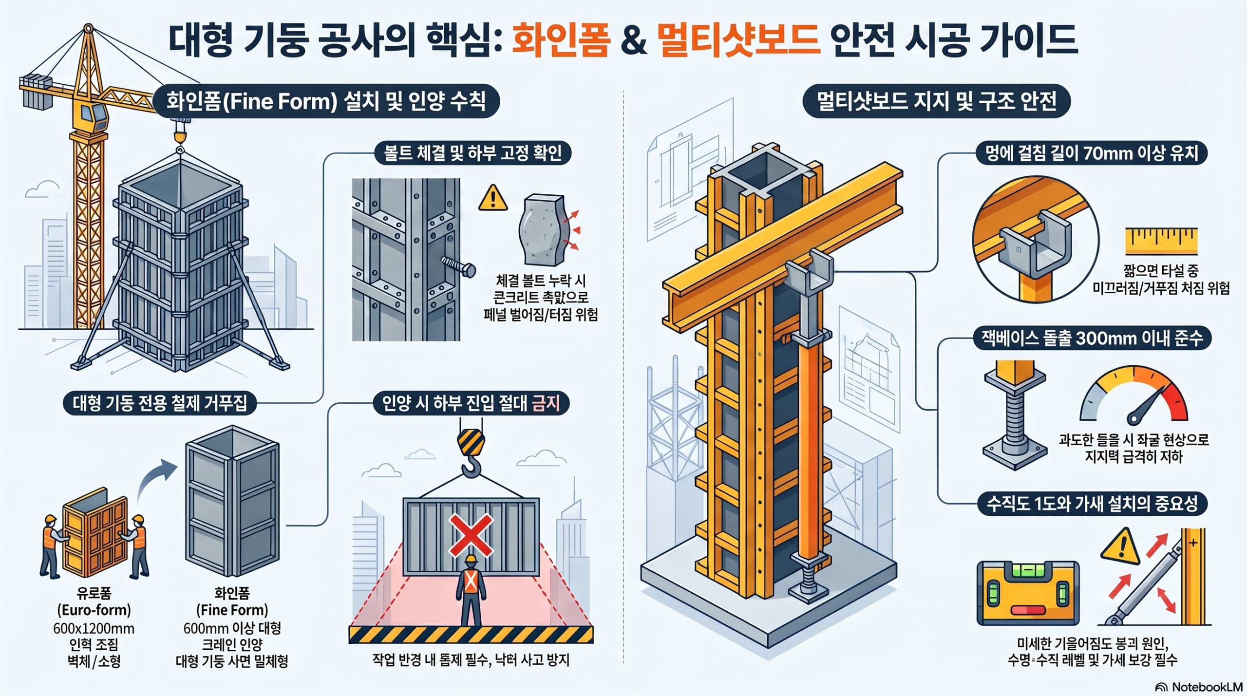 대형 기둥 공사 안전 가이드