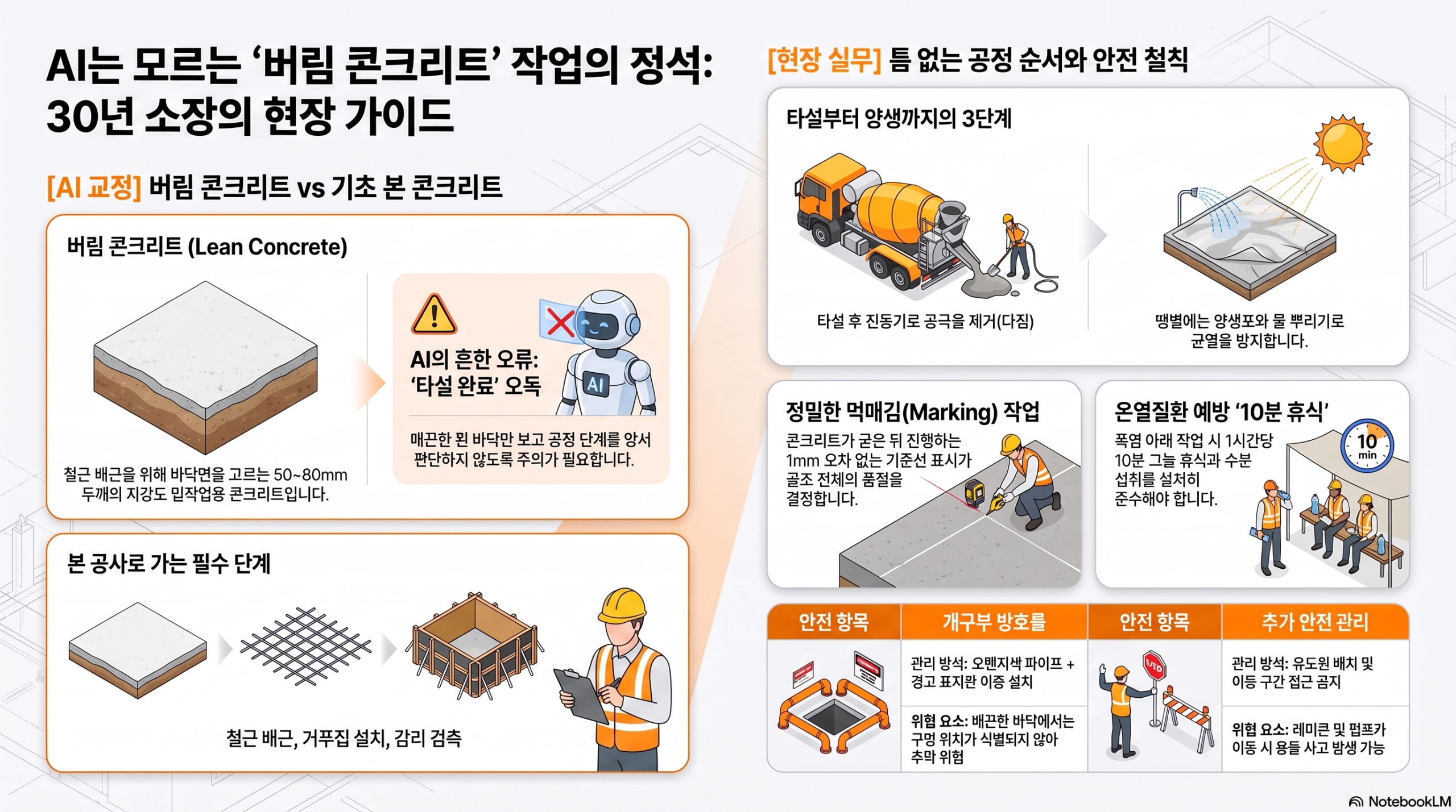 버림 콘크리트 타설 현장, AI는 "기초 콘크리트 타설 완료"로 오독했다 버림 콘크리트 시공 안전 가이드
