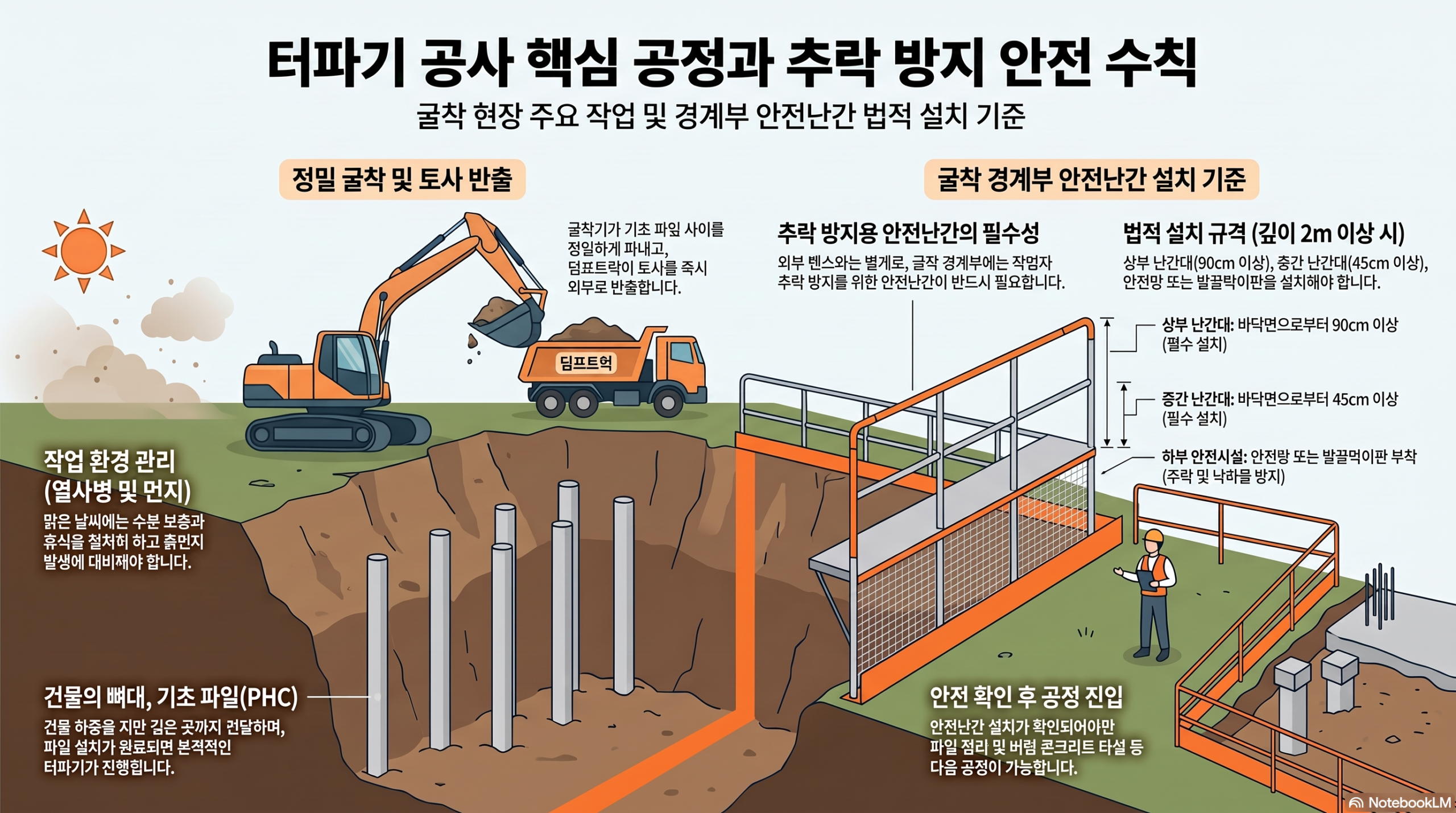 터파기 현장 굴착 경계부 안전난간, AI는 안전펜스로 오독했다 터파기 공사 및 안전 수칙 (1)