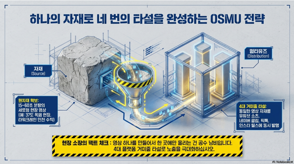 하나의 자재로 네 번의 타설을 완성하는 OSMU 전략