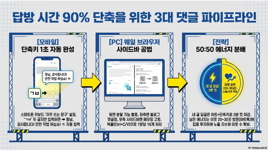 답방 시간 90퍼센트 단축을 위한 3대 댓글 파이프라인